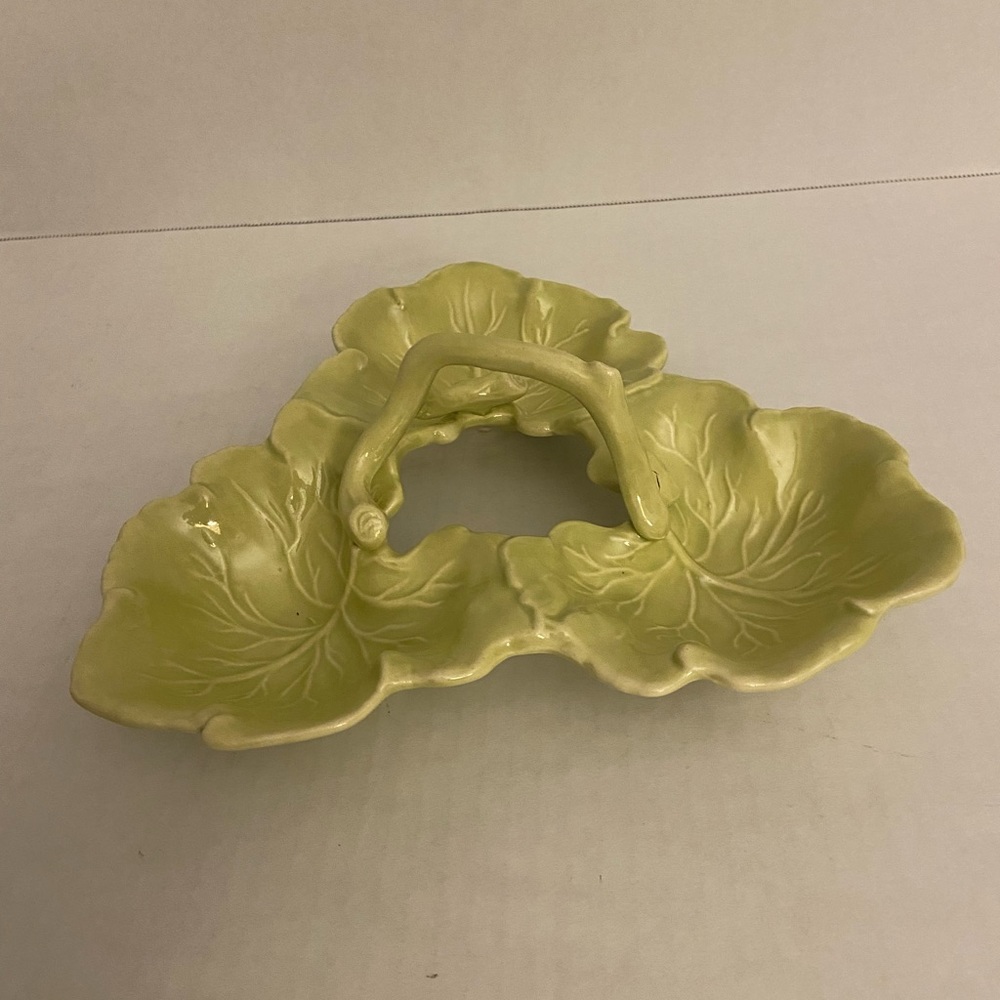 Vintage Lettuce Leaf Relish Dish